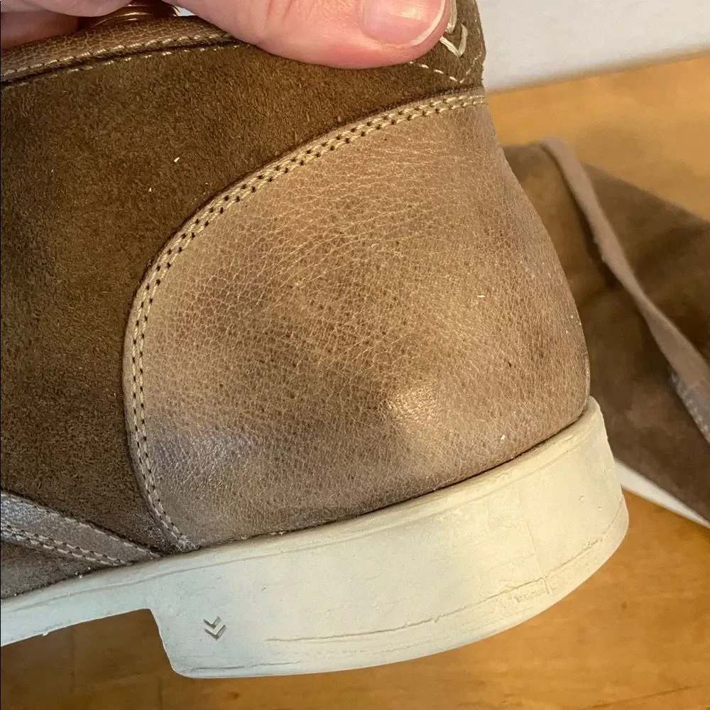 John Varvatos Two-Tone Brown Dylan Suede Chukka Boots Size 10 1/2